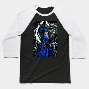 The Wizard - Traditional High Fantasy Wizard (Blue) Baseball T-Shirt